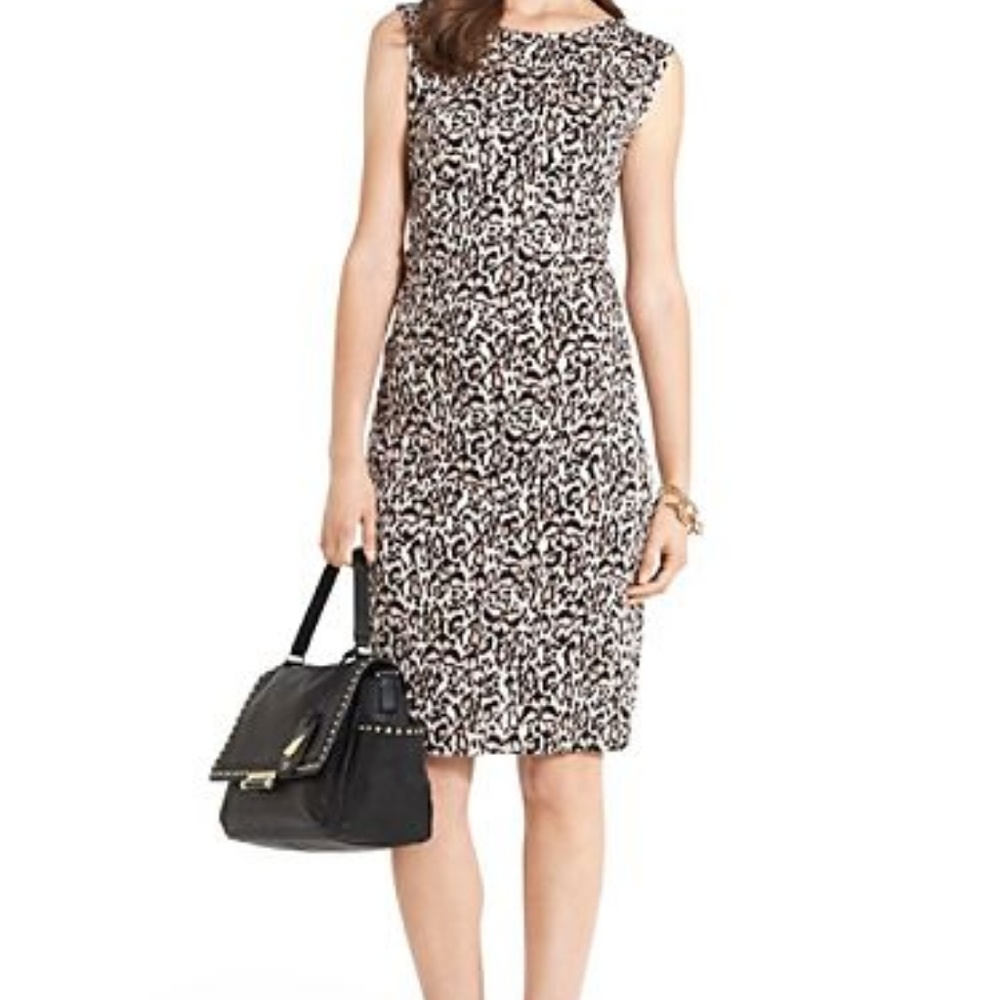 DVF Jolene Silk Jersey Shift Dress Leopard Print Size 12